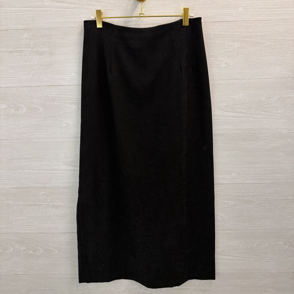Briggs Black Suede Maxi Skirt 8