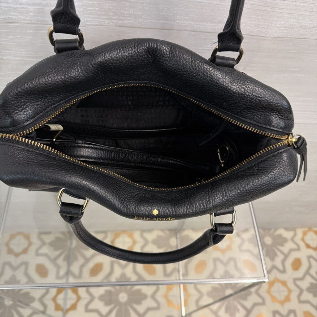 Kate Spade Black Pebbled Leather Julianne Mulberry Street Satchel Purse