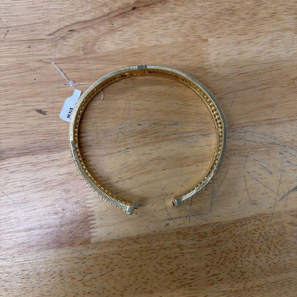 Fallon Gold Unzipped Pave Split Choker Necklace