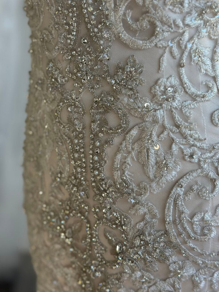 Ivory/Champagne Embroidered/Jewel Encrusted Mermaid Gown 14/16