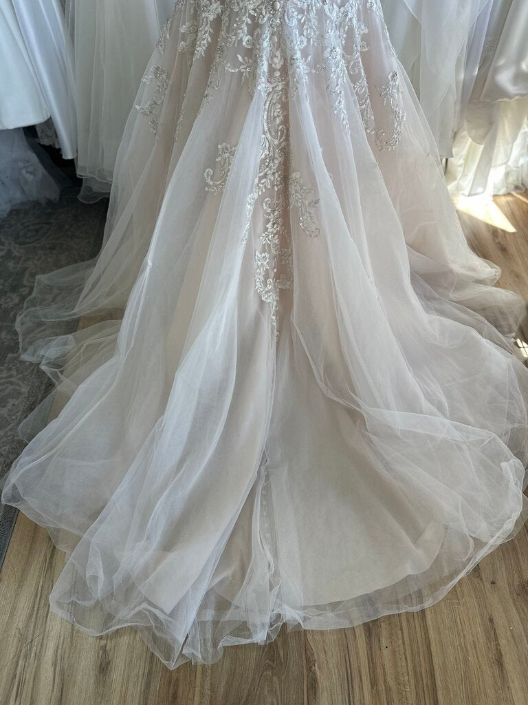 Ivory/Champagne Embroidered/Jewel Encrusted Mermaid Gown 14/16