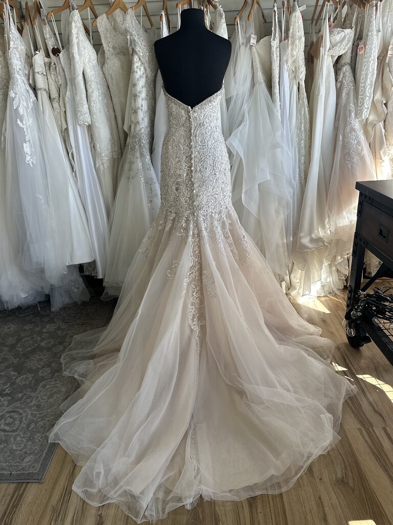 Ivory/Champagne Embroidered/Jewel Encrusted Mermaid Gown 14/16