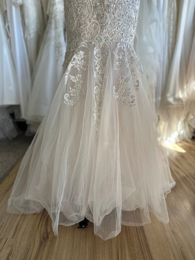 Ivory/Champagne Embroidered/Jewel Encrusted Mermaid Gown 14/16