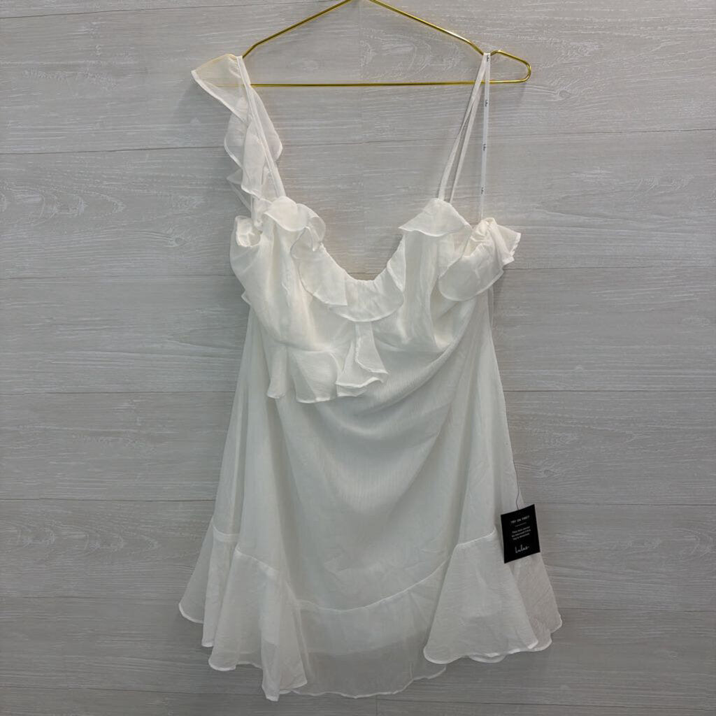 Lulus White Ruffle Detail Dress XXL