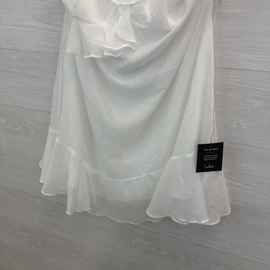 Lulus White Ruffle Detail Dress XXL