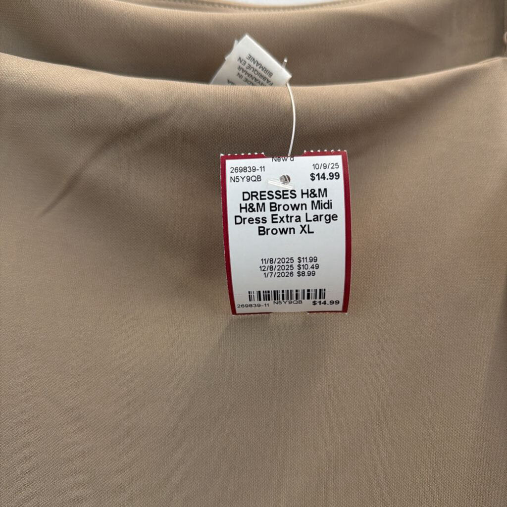 H&M Brown Midi Dress Extra Large