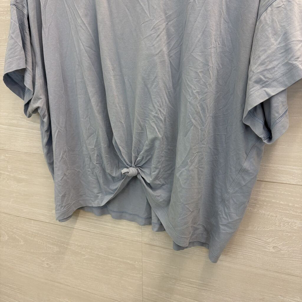 Lululemon Blue Tie Front Short Sleeve Top Large