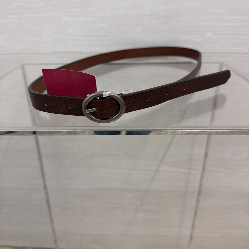 Brown Pebbled Leather Belt Extra Small