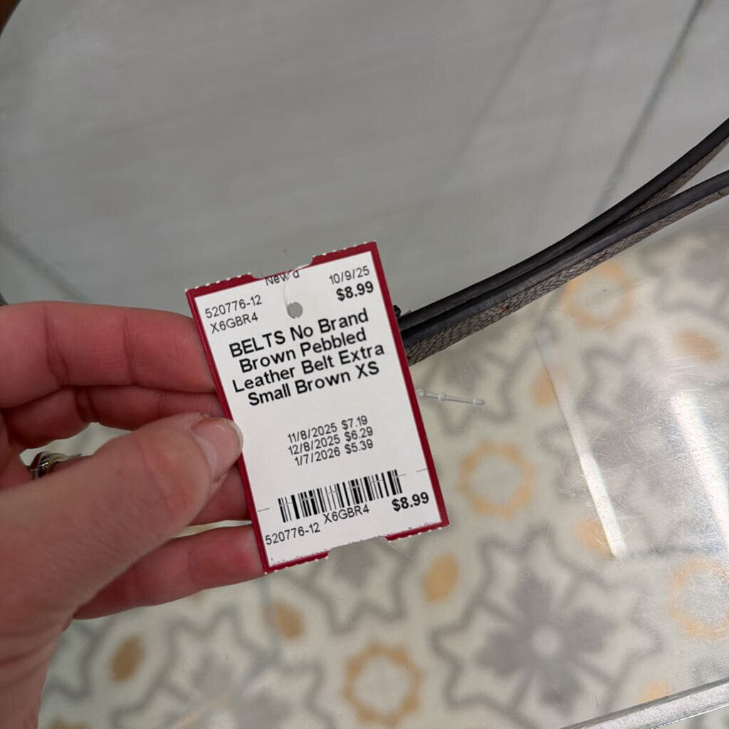 Brown Pebbled Leather Belt Extra Small