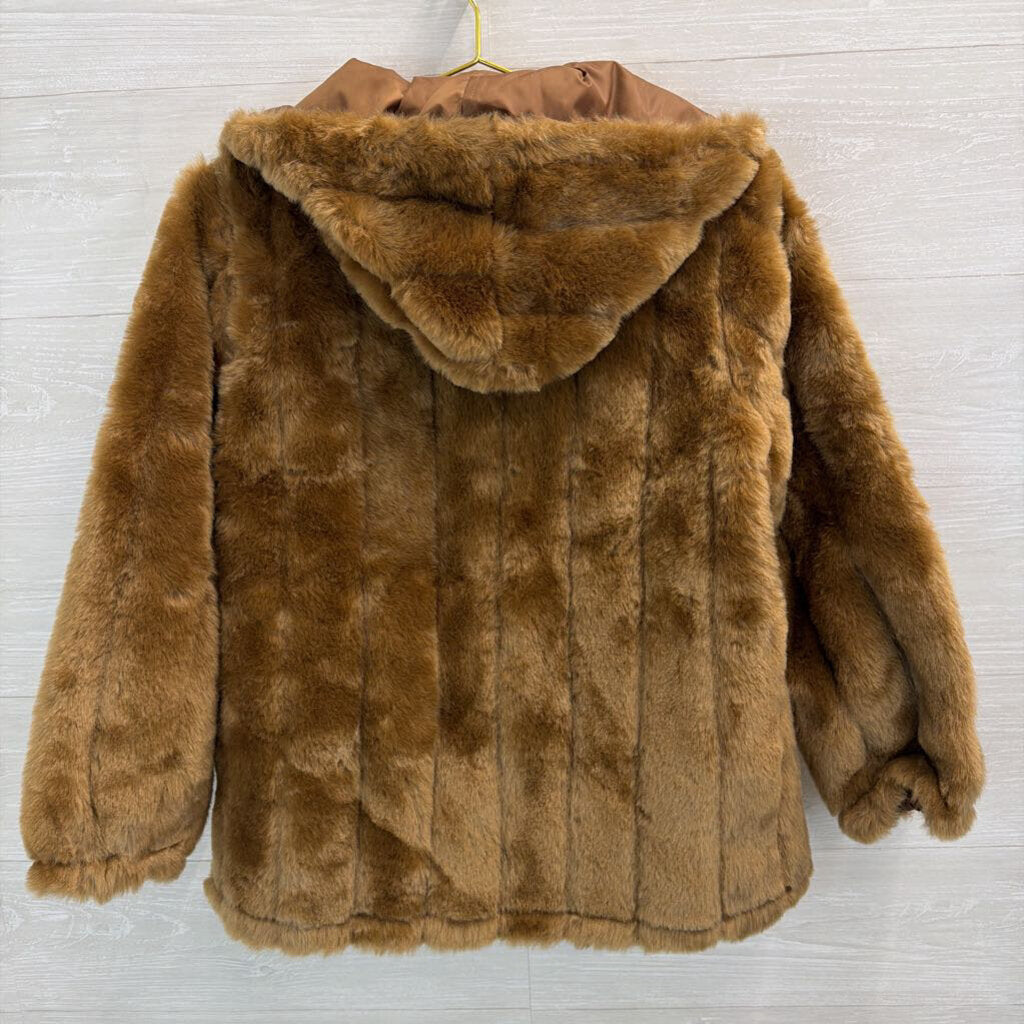 Serbin Sport Brown Faux Fur Zip Up Jacket Small