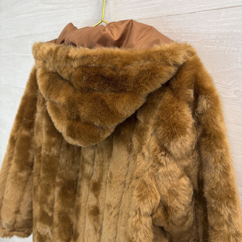 Serbin Sport Brown Faux Fur Zip Up Jacket Small