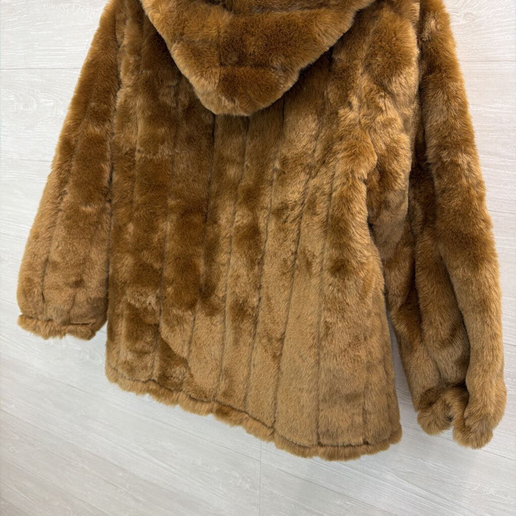 Serbin Sport Brown Faux Fur Zip Up Jacket Small