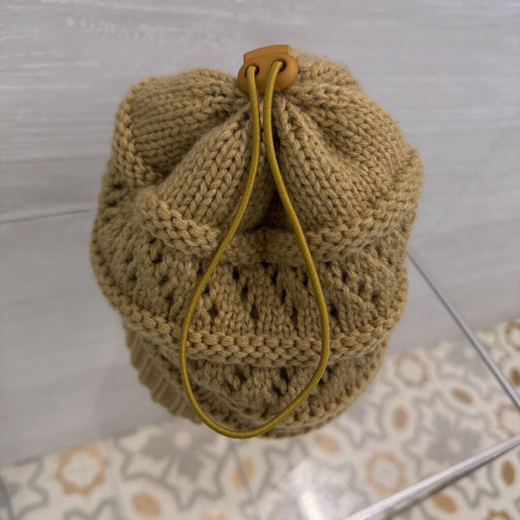 Angela and William Brown Knit Beanie Hat O/S