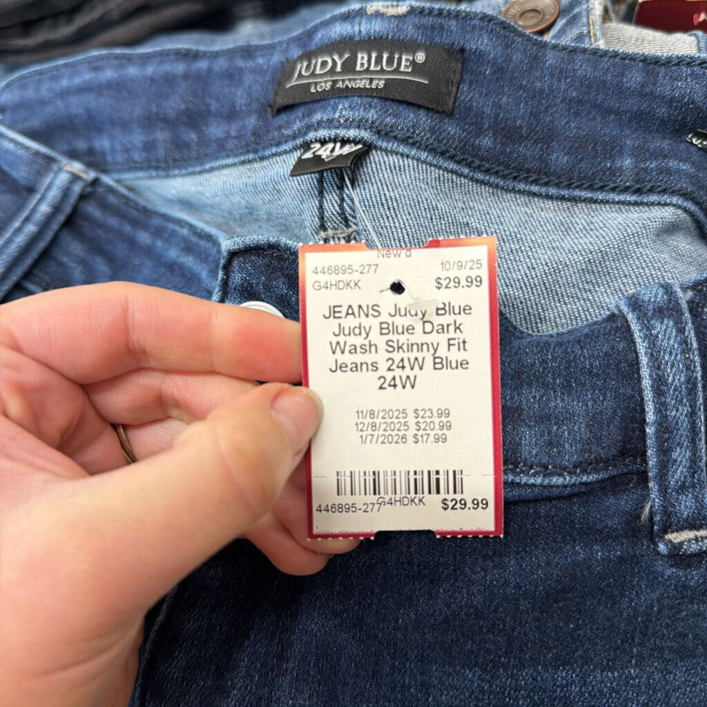 Judy Blue Dark Wash Skinny Fit Jeans 24W