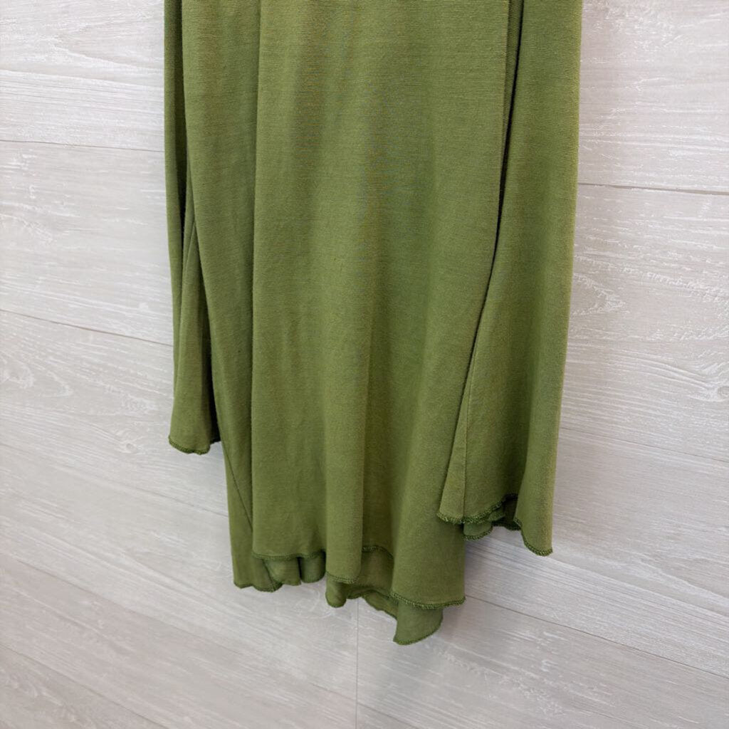 Blue Sky Green Long Sleeve Tie Back Top Medium
