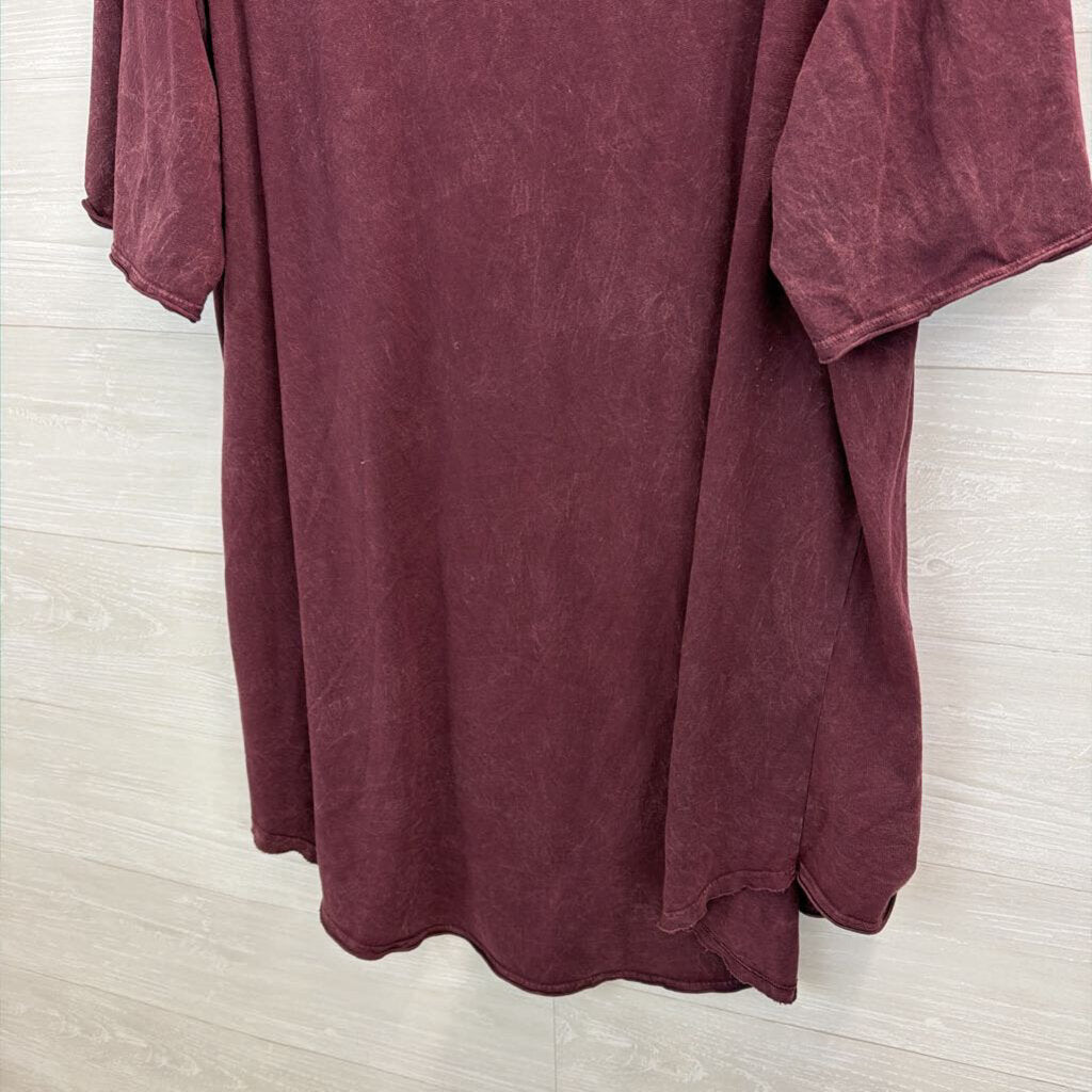 Open Hands by Kantha Bae Burgundy/ Beige Graphic Top Free Size