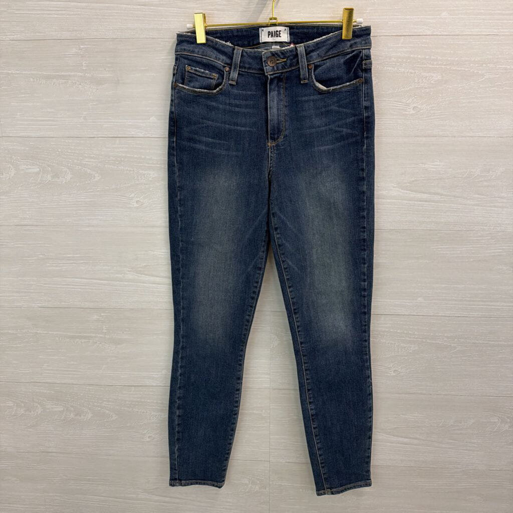 Paige Dark Wash Hoxton Crop Jeans 26