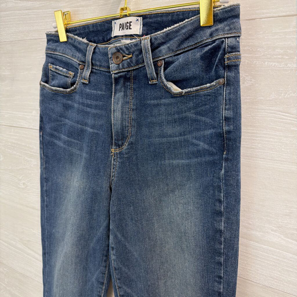 Paige Dark Wash Hoxton Crop Jeans 26