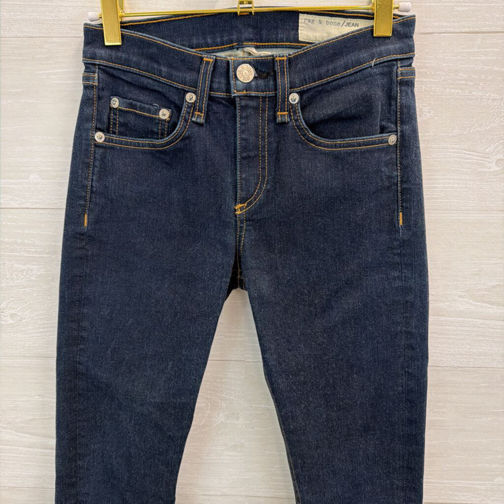 Rag and Bone Dark Wash High Rise Skinny Jeans 24