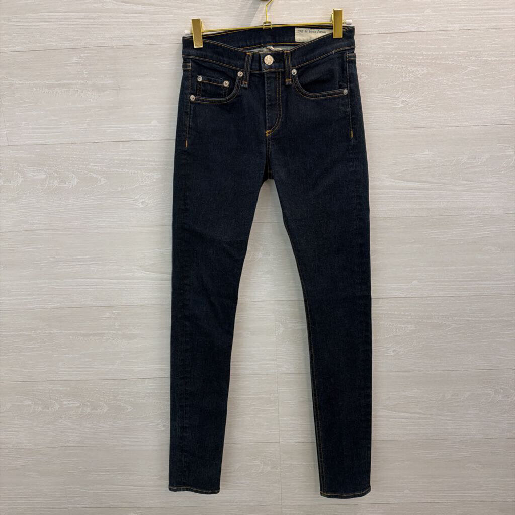 Rag and Bone Dark Wash High Rise Skinny Jeans 24
