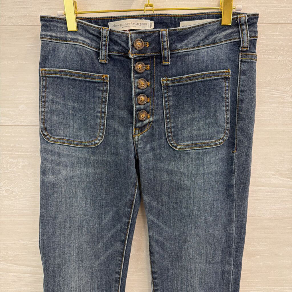 Pilcro and the Letterpress Dark Wash High Rise Denim Leggings 27