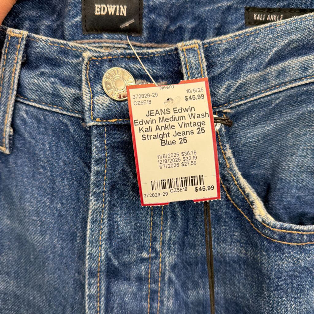Edwin Medium Wash Kali Ankle Vintage Straight Jeans 25