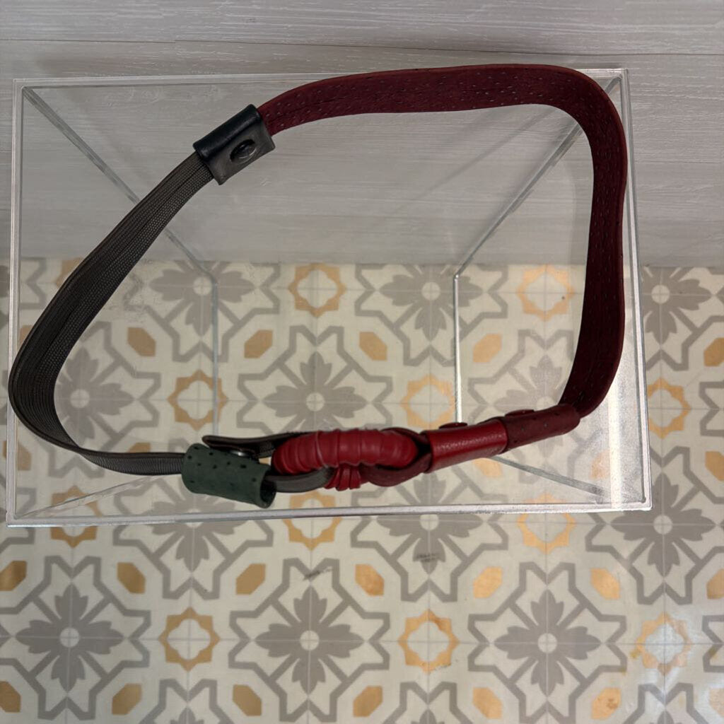 Green/ Red Multi Leather Statement Belt Small