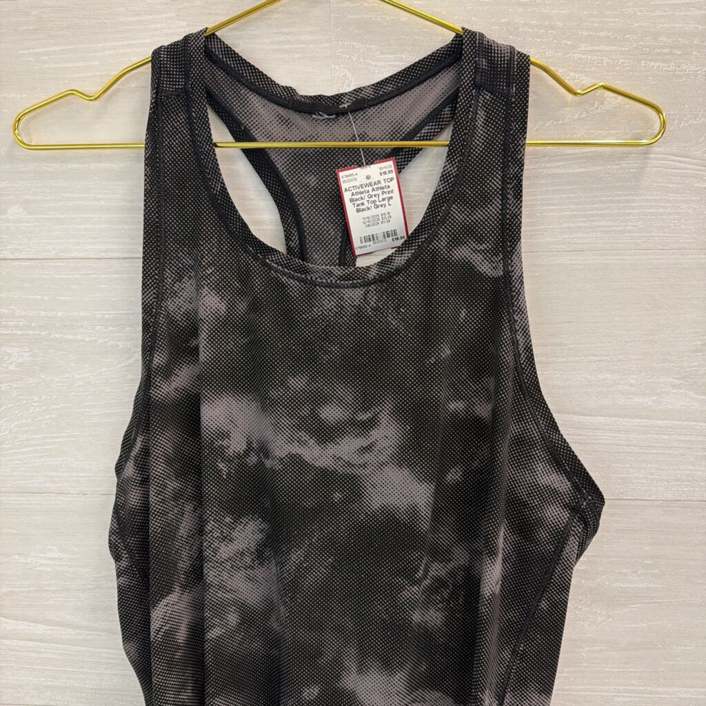 Athleta Black/ Grey Print Tank Top Large