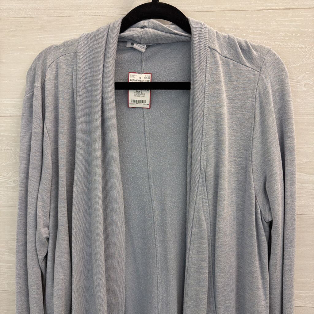 Athleta Blue Open Front Long Sleeve Sweater Top Large