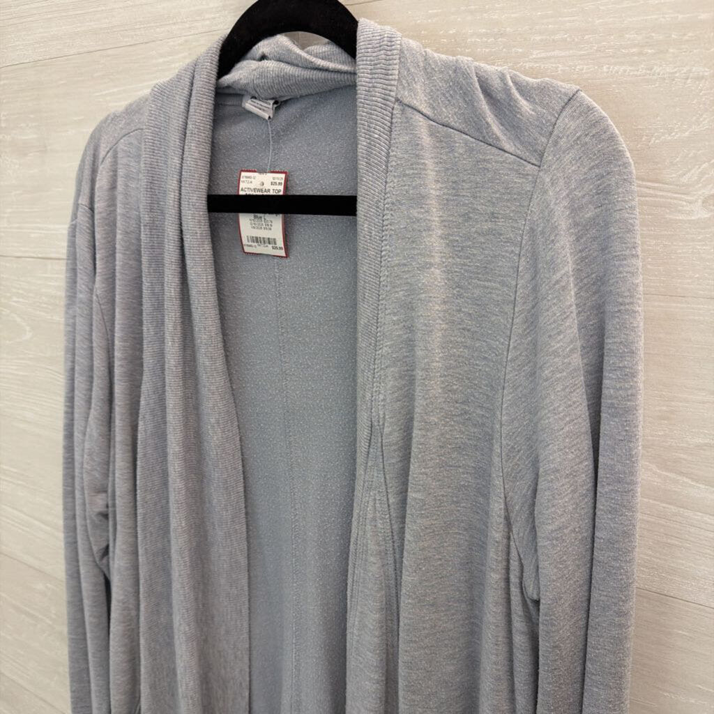 Athleta Blue Open Front Long Sleeve Sweater Top Large