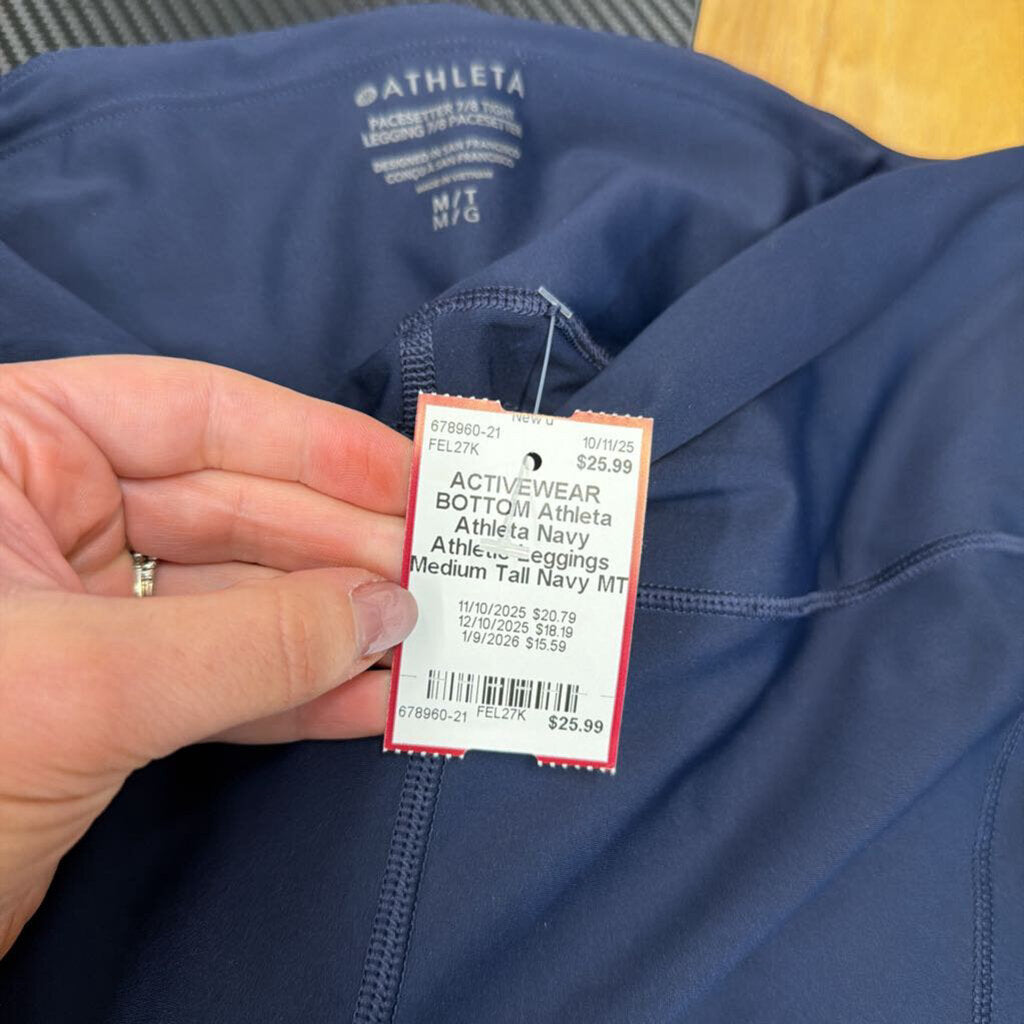 Athleta Navy Athletic Leggings Medium Tall