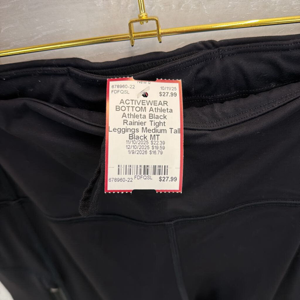 Athleta Black Rainier Tight Leggings Medium Tall