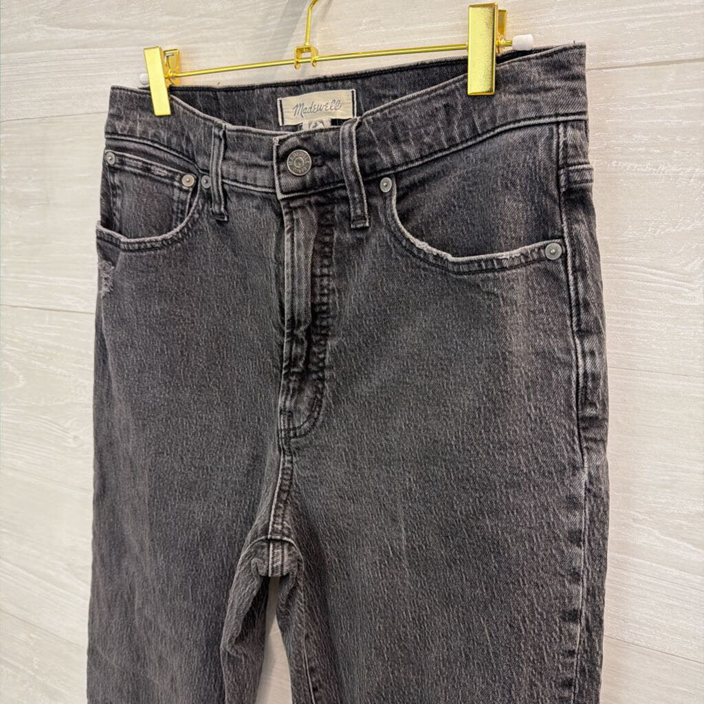 Madewell Black Distressed The Perfect Vintage Straight Jeans 28 Tall