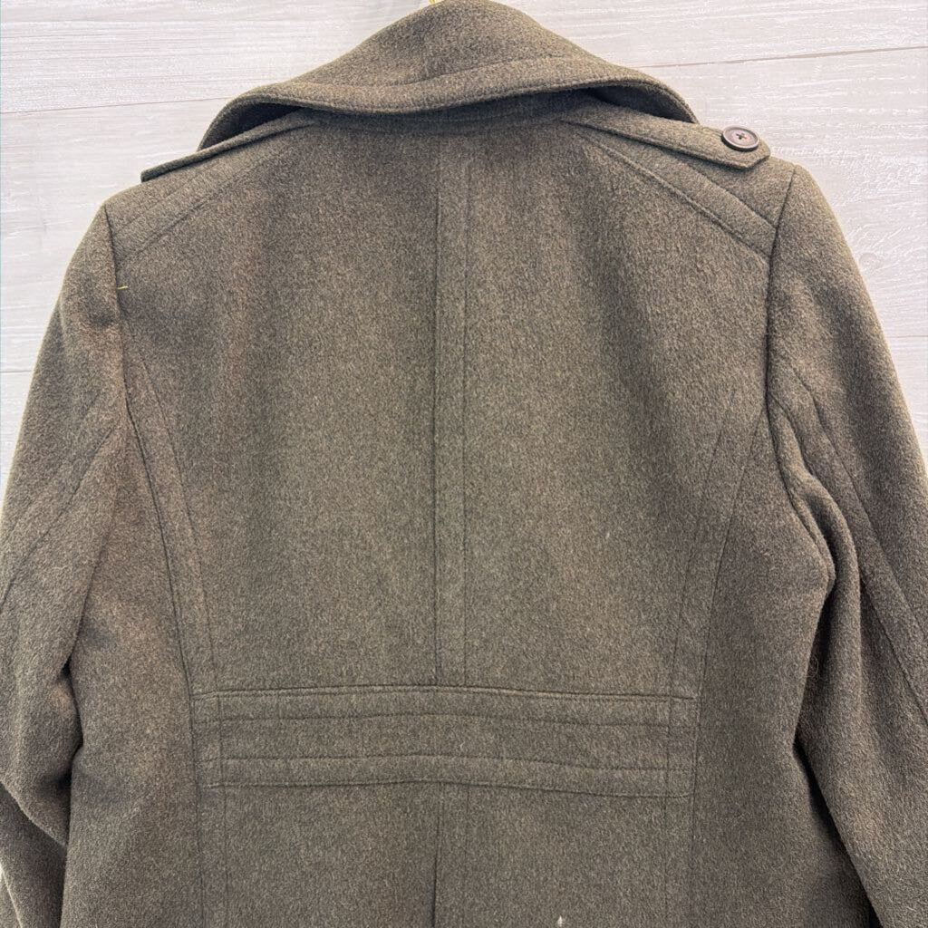 J Crew Green 100% Wool Double Breasted Jacket Large