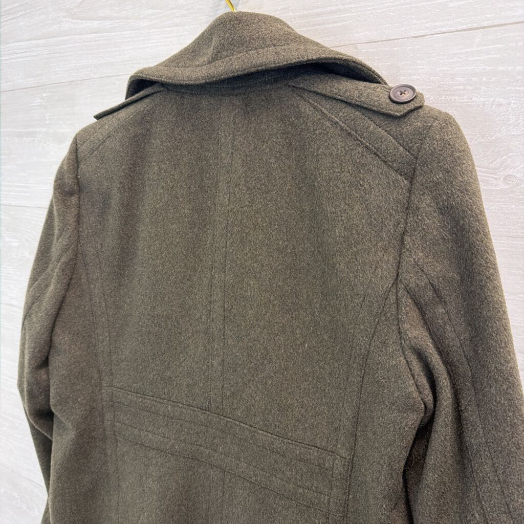 J Crew Green 100% Wool Double Breasted Jacket Large