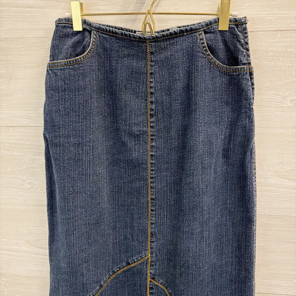 Madison Studio Dark Wash Denim Maxi Skirt 4