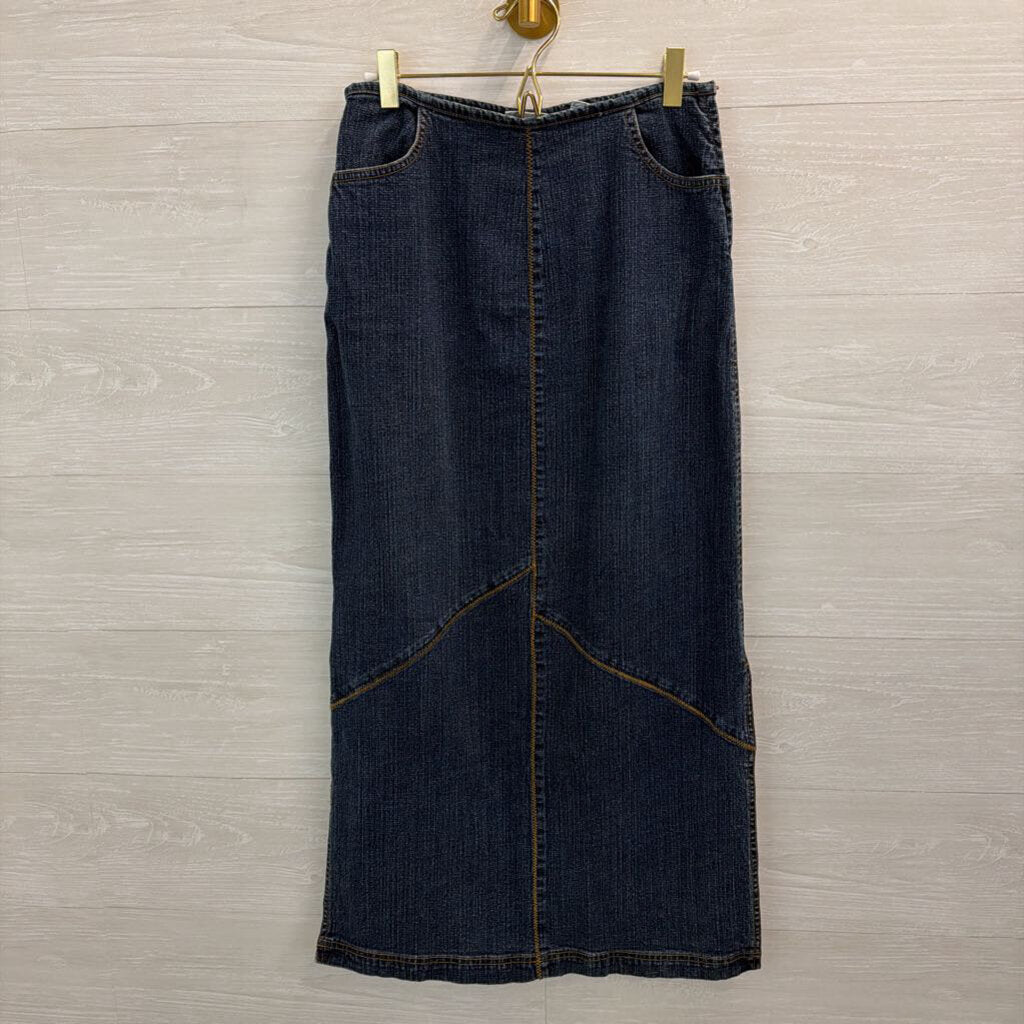 Madison Studio Dark Wash Denim Maxi Skirt 4
