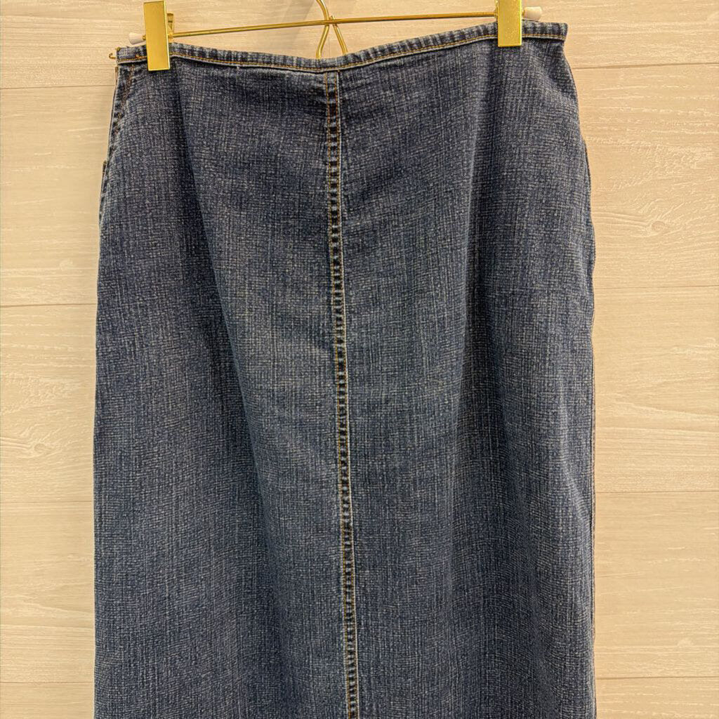 Madison Studio Dark Wash Denim Maxi Skirt 4