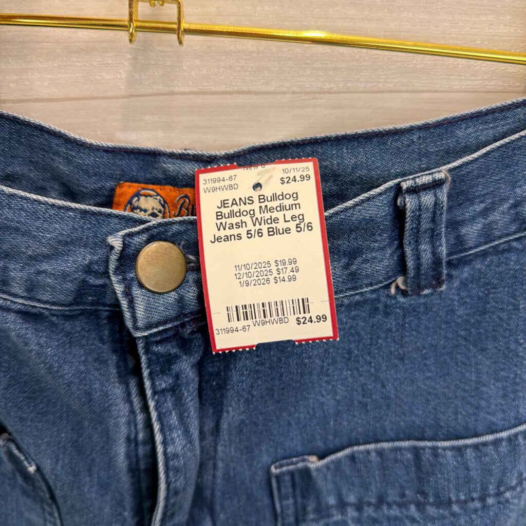 Bulldog Medium Wash Wide Leg Jeans 5/6