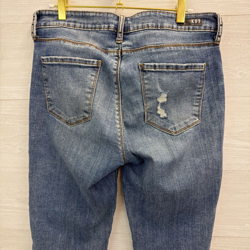 Kut Medium Wash Ana High Rise Fab Ab Flare Jeans 8