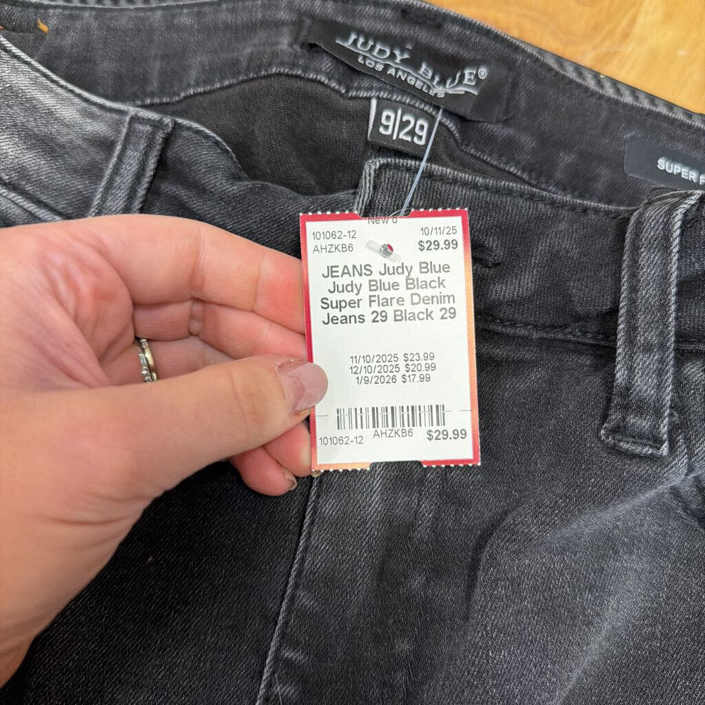 Judy Blue Black Super Flare Denim Jeans 29