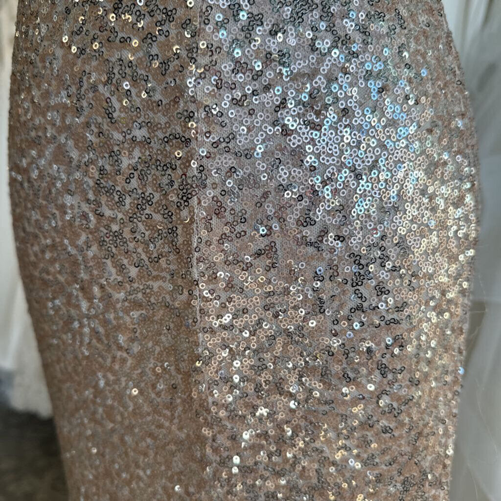 B Smart Champagne Sequin Long Formal Dress 11/12