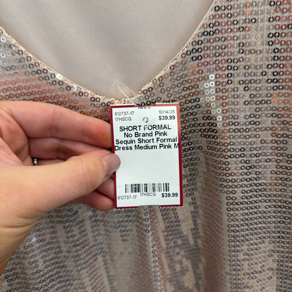 Pink Sequin Short Formal Dress Medium