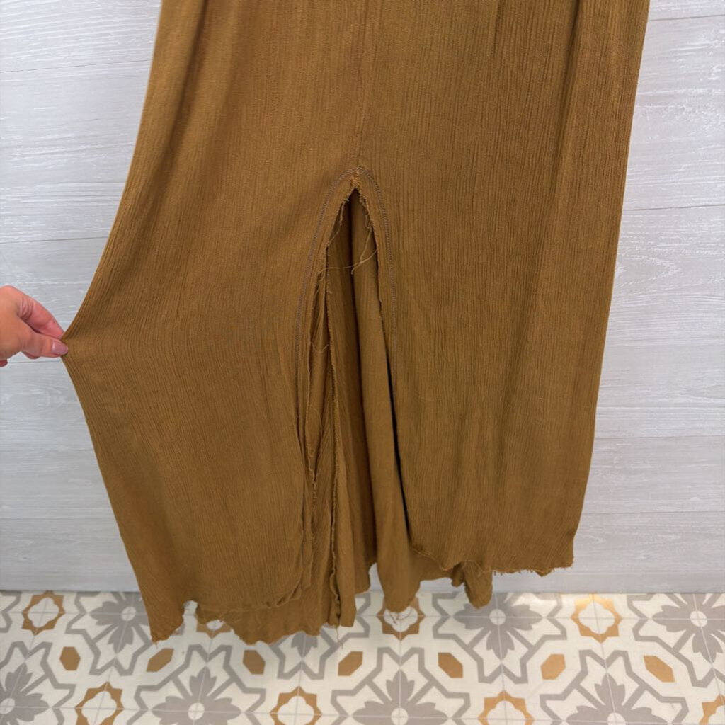 Wishlist Olive Green Lace Halter Top Maxi Dress Large