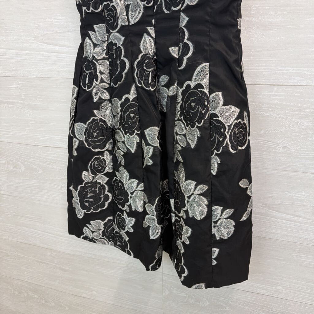 Prabal Gurung Black/ Silver Embroidered Flower Tank Dress 2