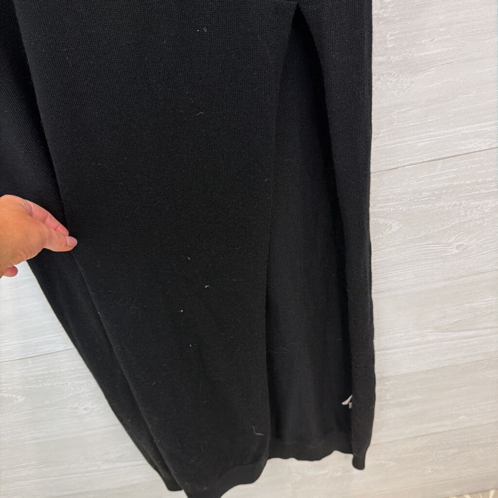 Lita Black Long Sleeve Mock Neck Maxi Sweater Dress Small