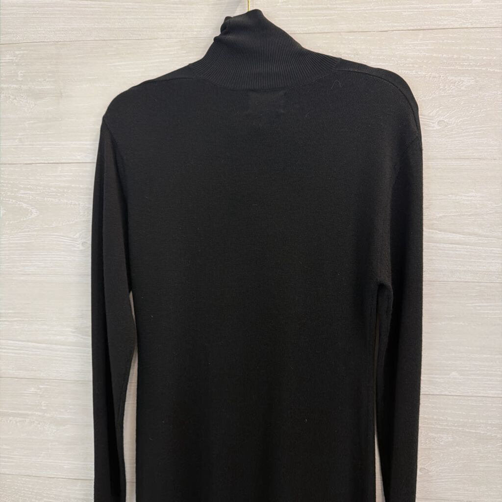 Lita Black Long Sleeve Mock Neck Maxi Sweater Dress Small