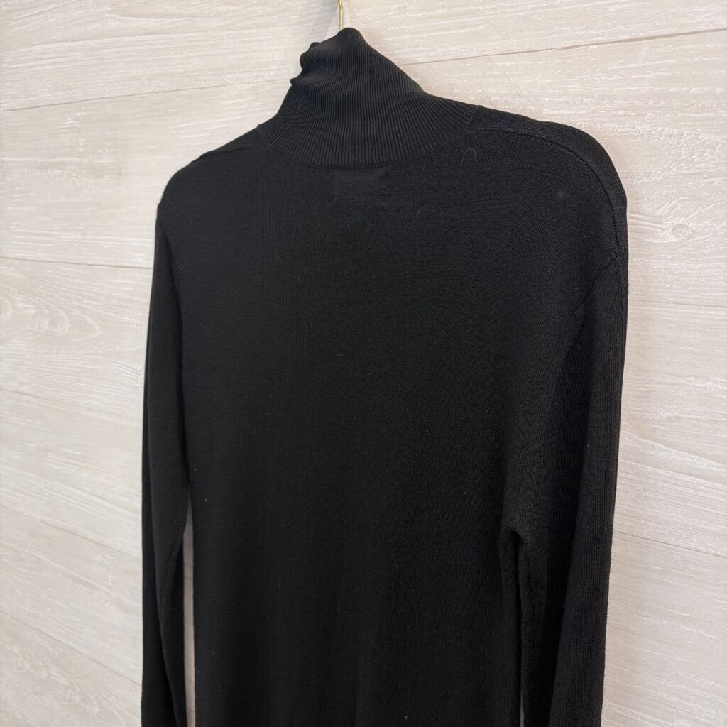 Lita Black Long Sleeve Mock Neck Maxi Sweater Dress Small