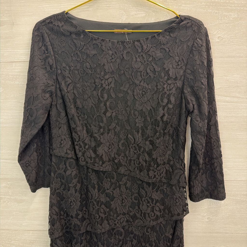 J McLaughlin Black Lace Long Sleeve Dress 8