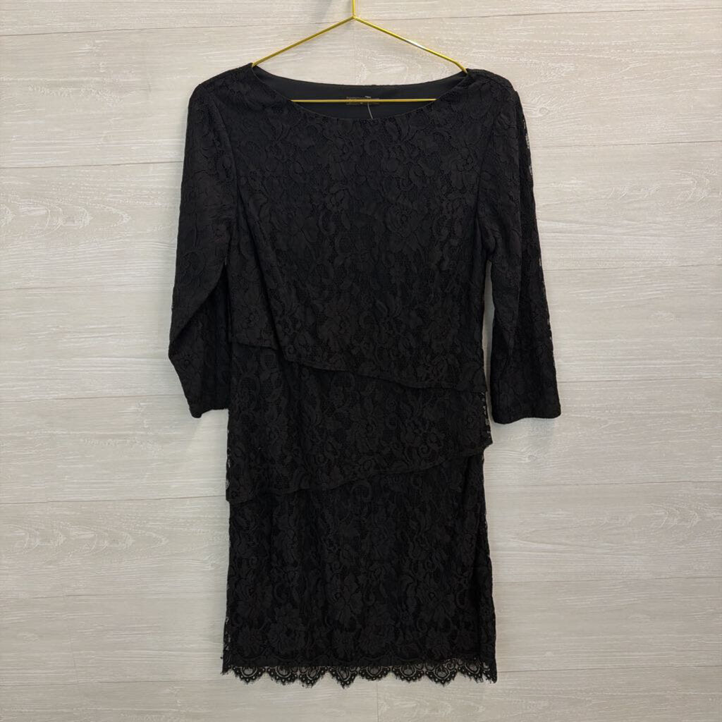 J McLaughlin Black Lace Long Sleeve Dress 8